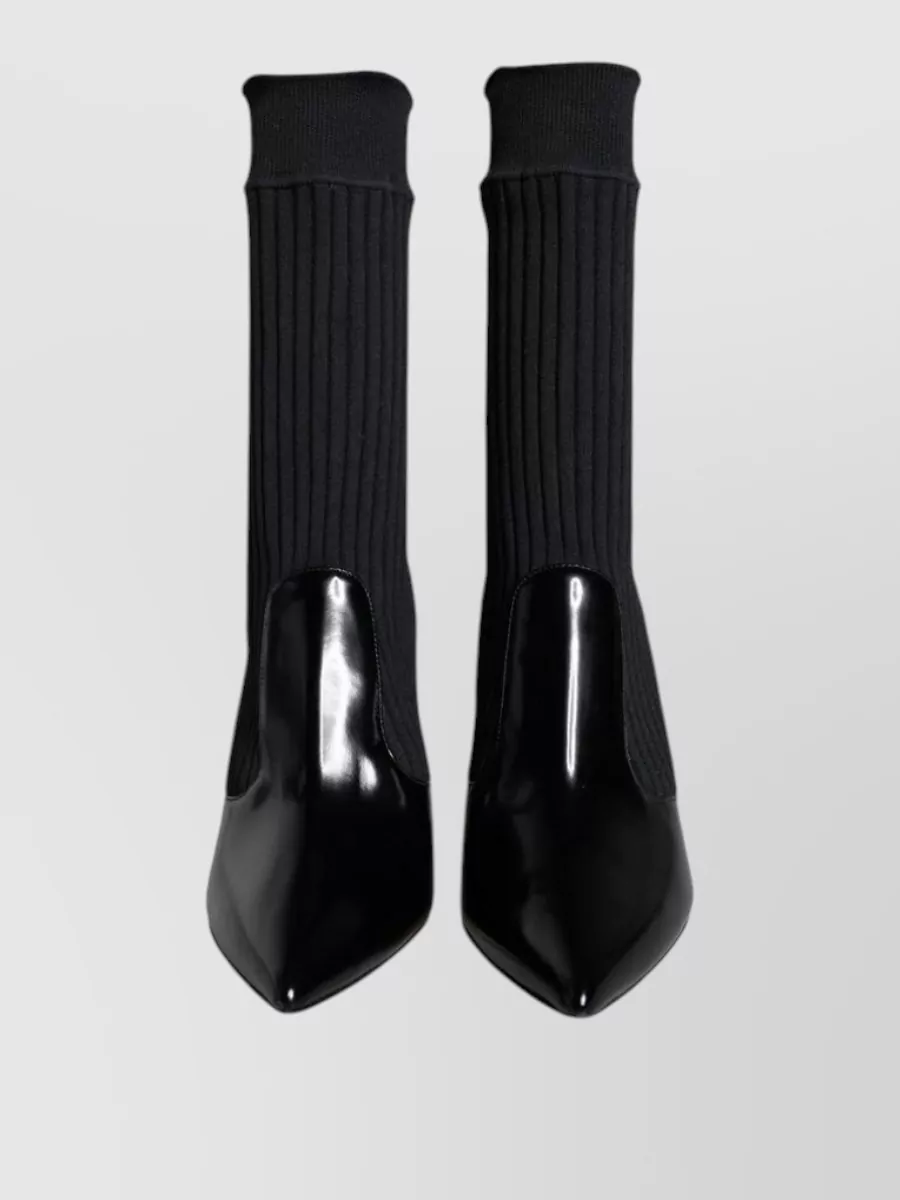 Dolce&Gabbana Ribbed Knit Sock Ankle Boots