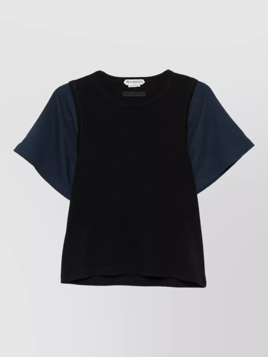 JW Anderson Color-block cotton short-sleeve t-shirt