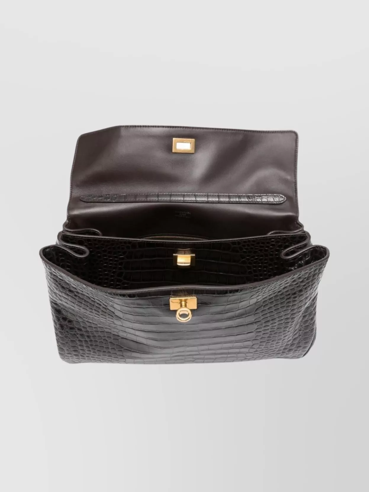 Balenciaga Medium Handbag With Crocodile Effect Top Handle