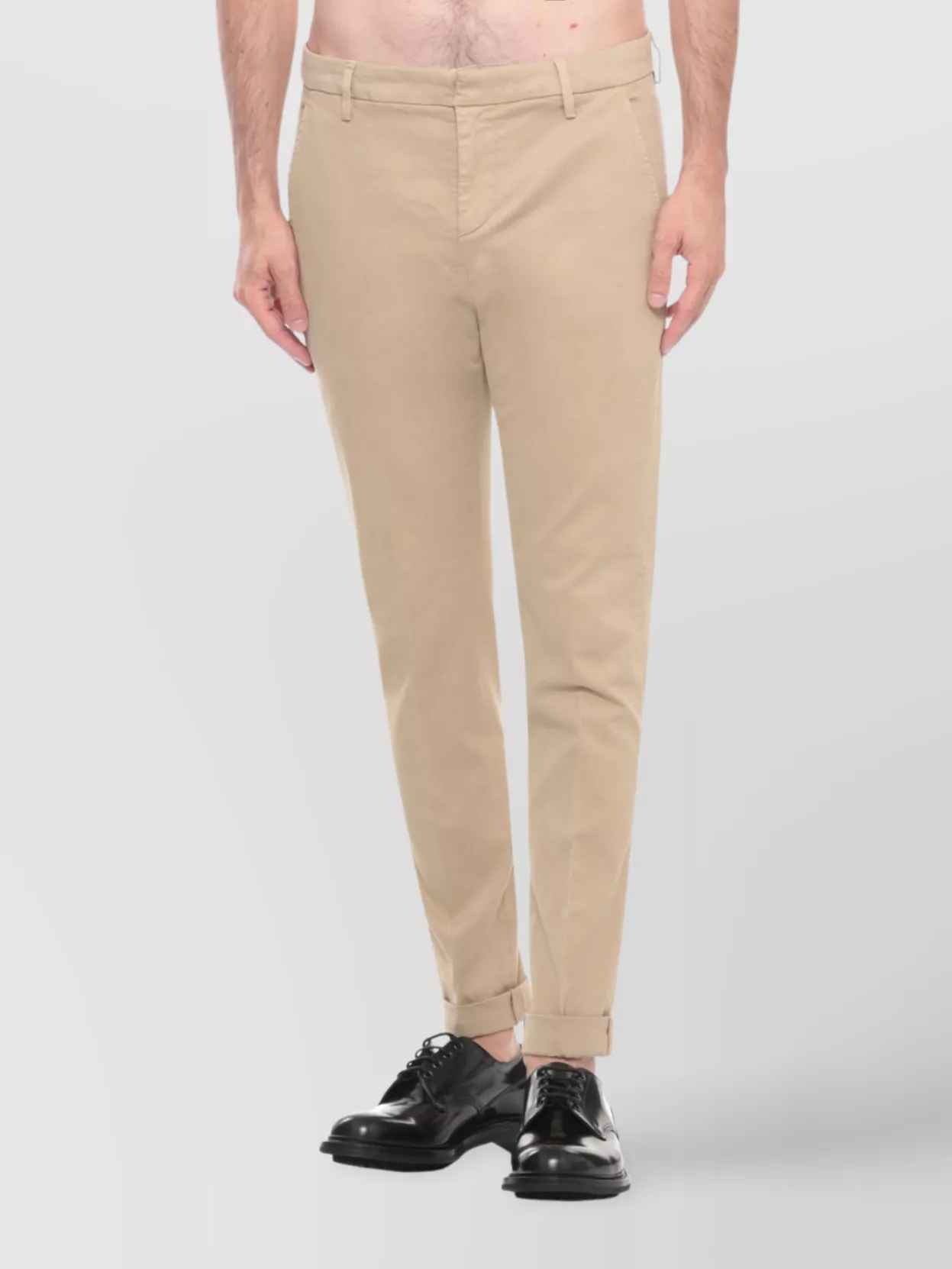 Dondup Straight Trousers With Side And Back Pockets