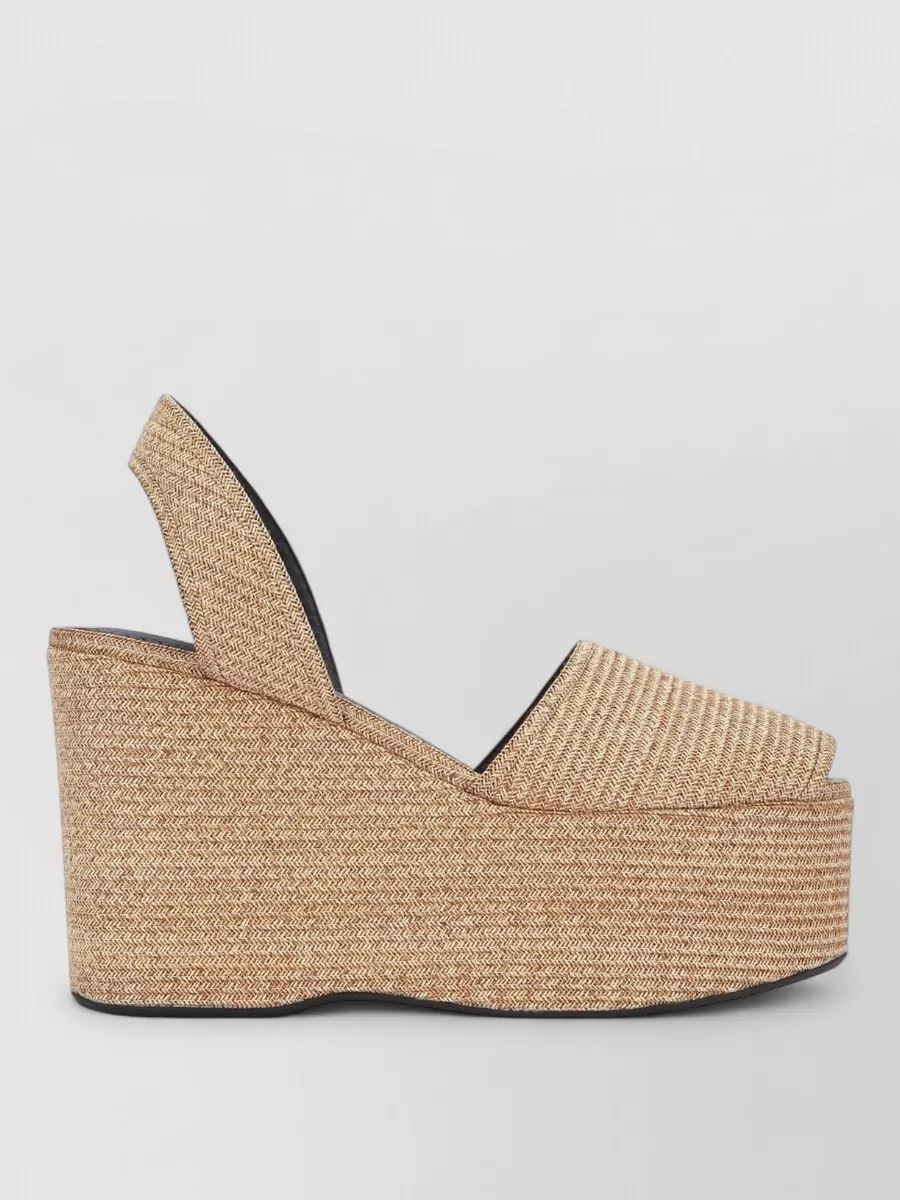 Alaïa Platform Slingback Espadrilles Peep Toe In Gold