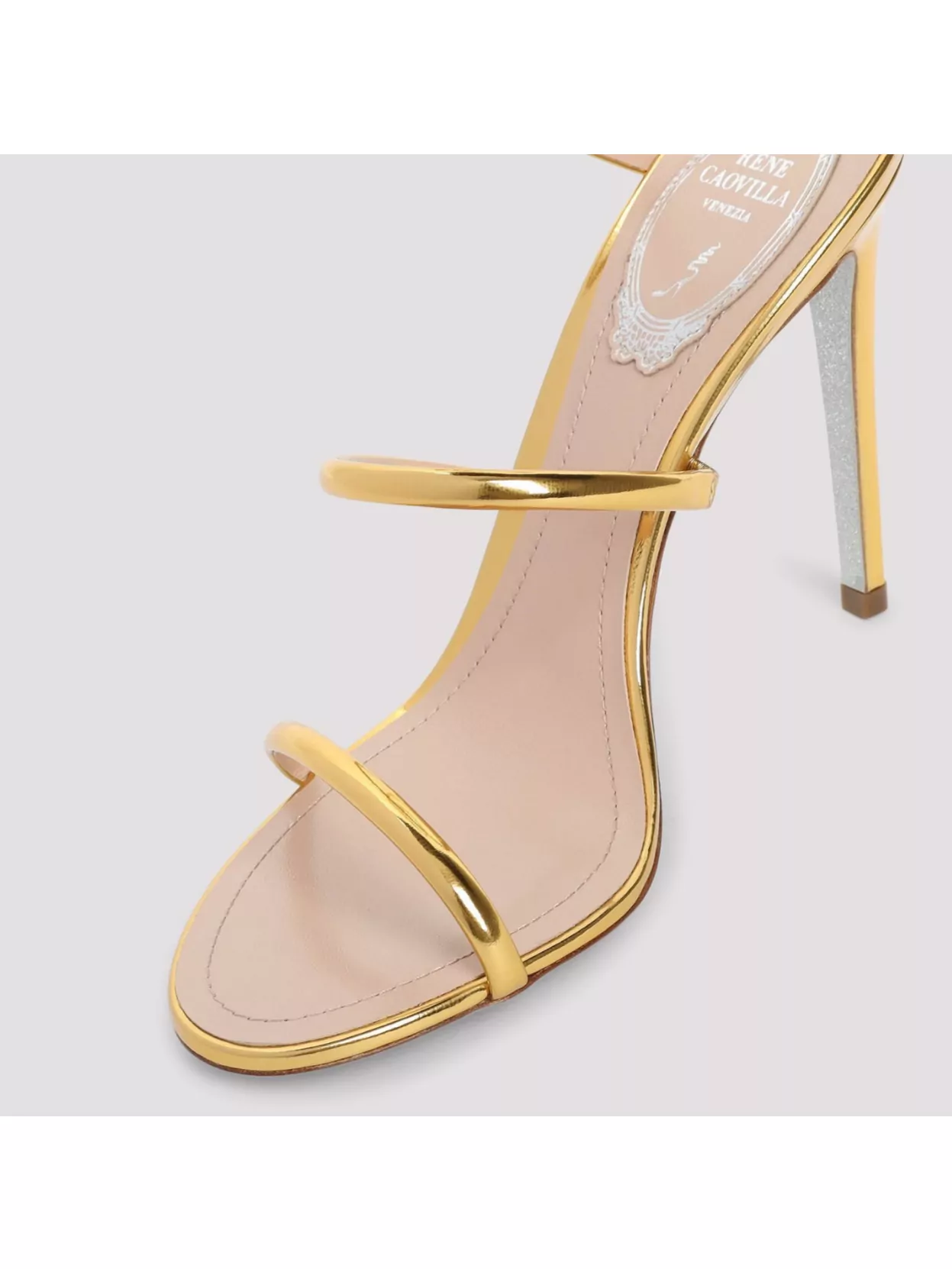 Rene Caovilla Calf Leather Spiral Strap Sandals