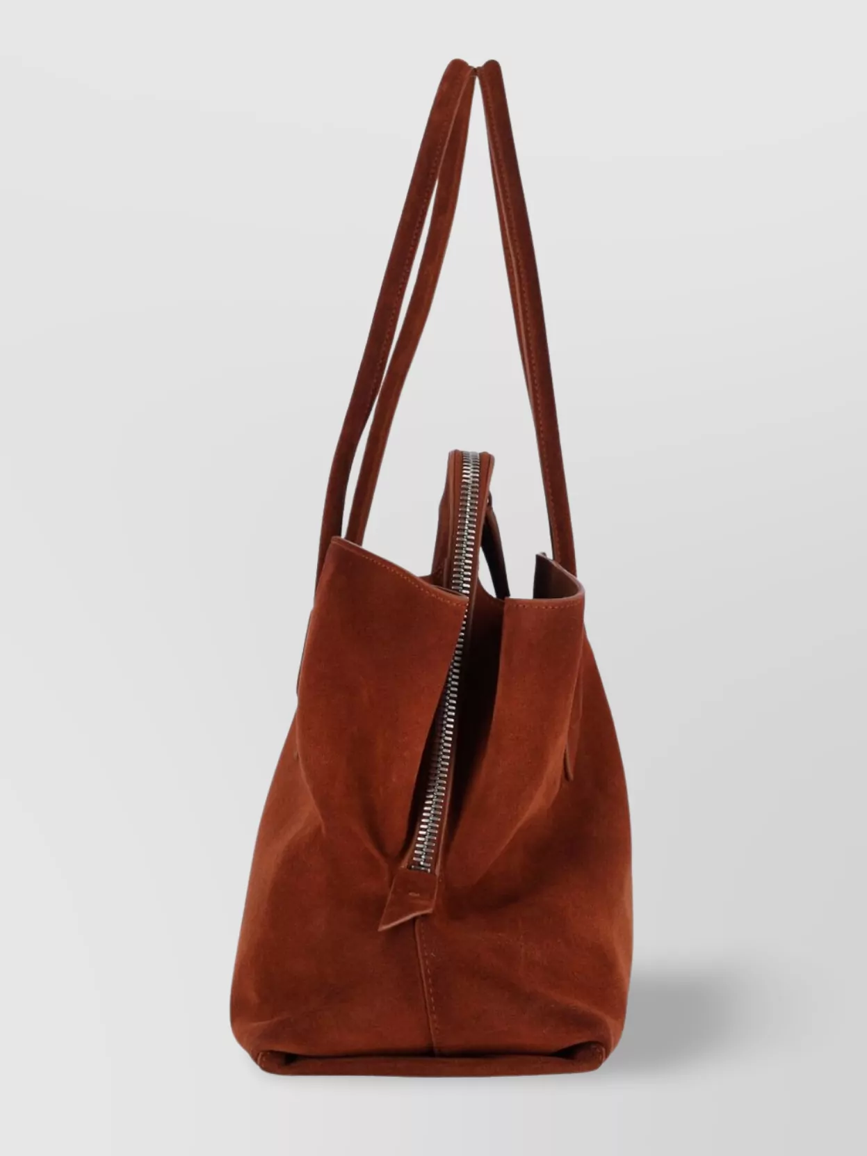 The Attico Rectangular Suede Finish Double Handles Shoulder Bag