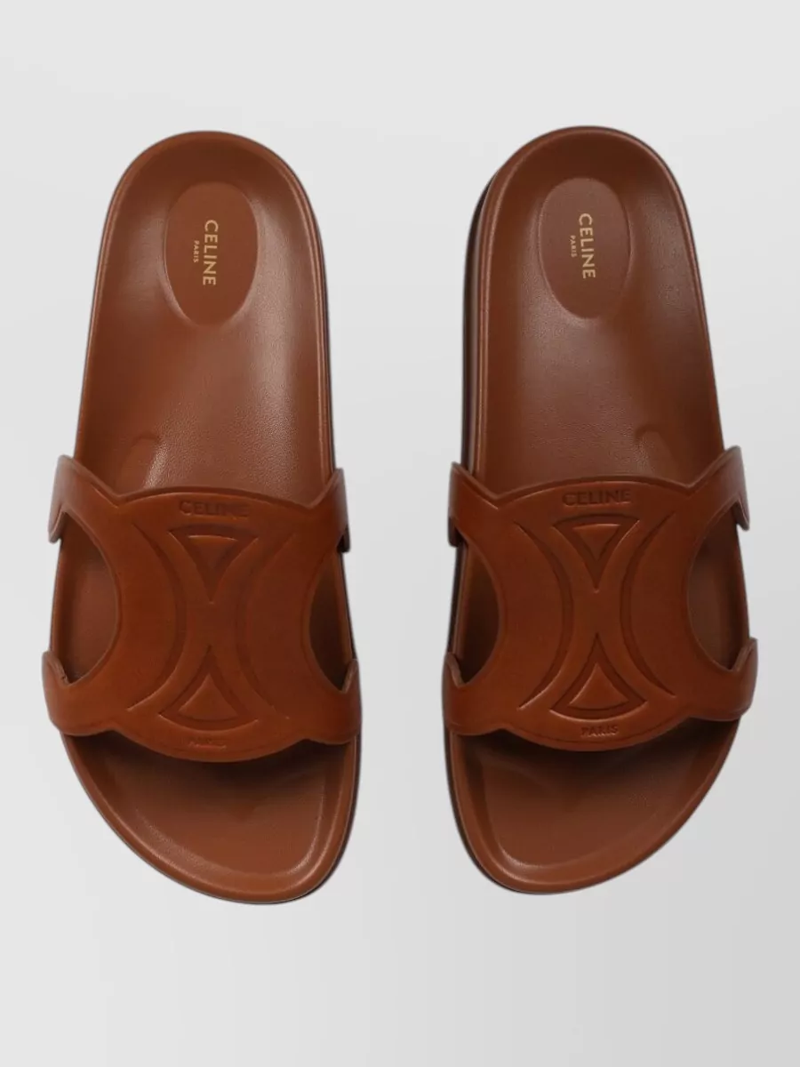 Celine Leather Logo Slides