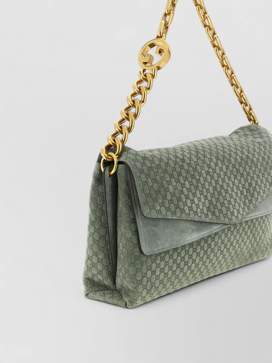 Gucci Gg Large Suede Cross-Body Bag