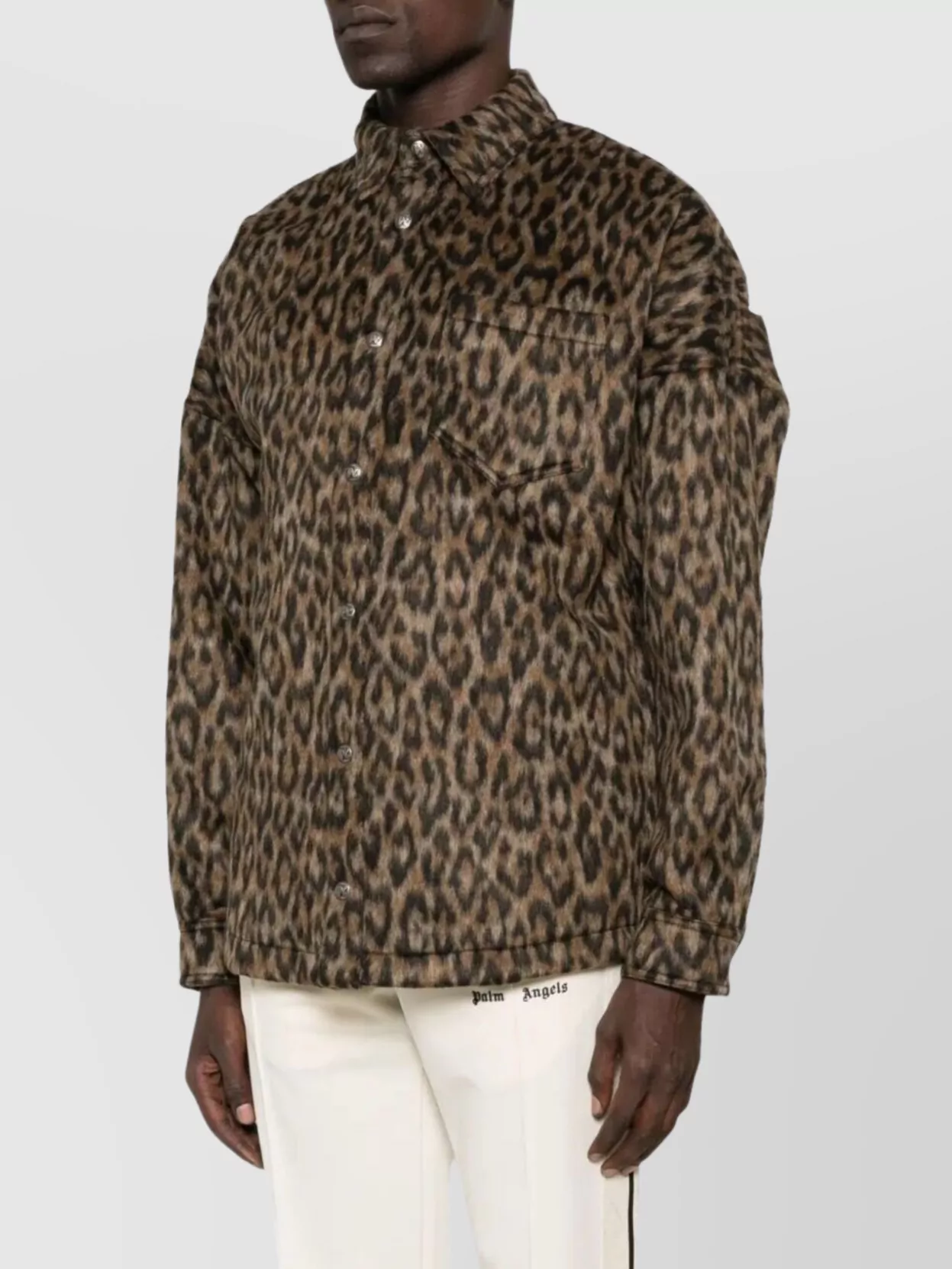 Palm Angels Animal Print Overshirt Logo