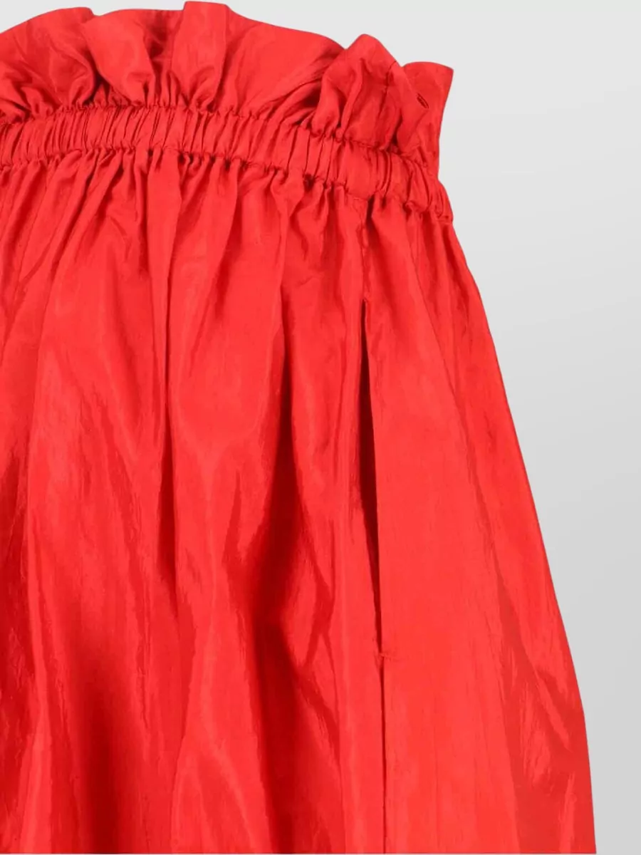 Jil Sander A Line Skirt Bow Accent Ruffled Midi
