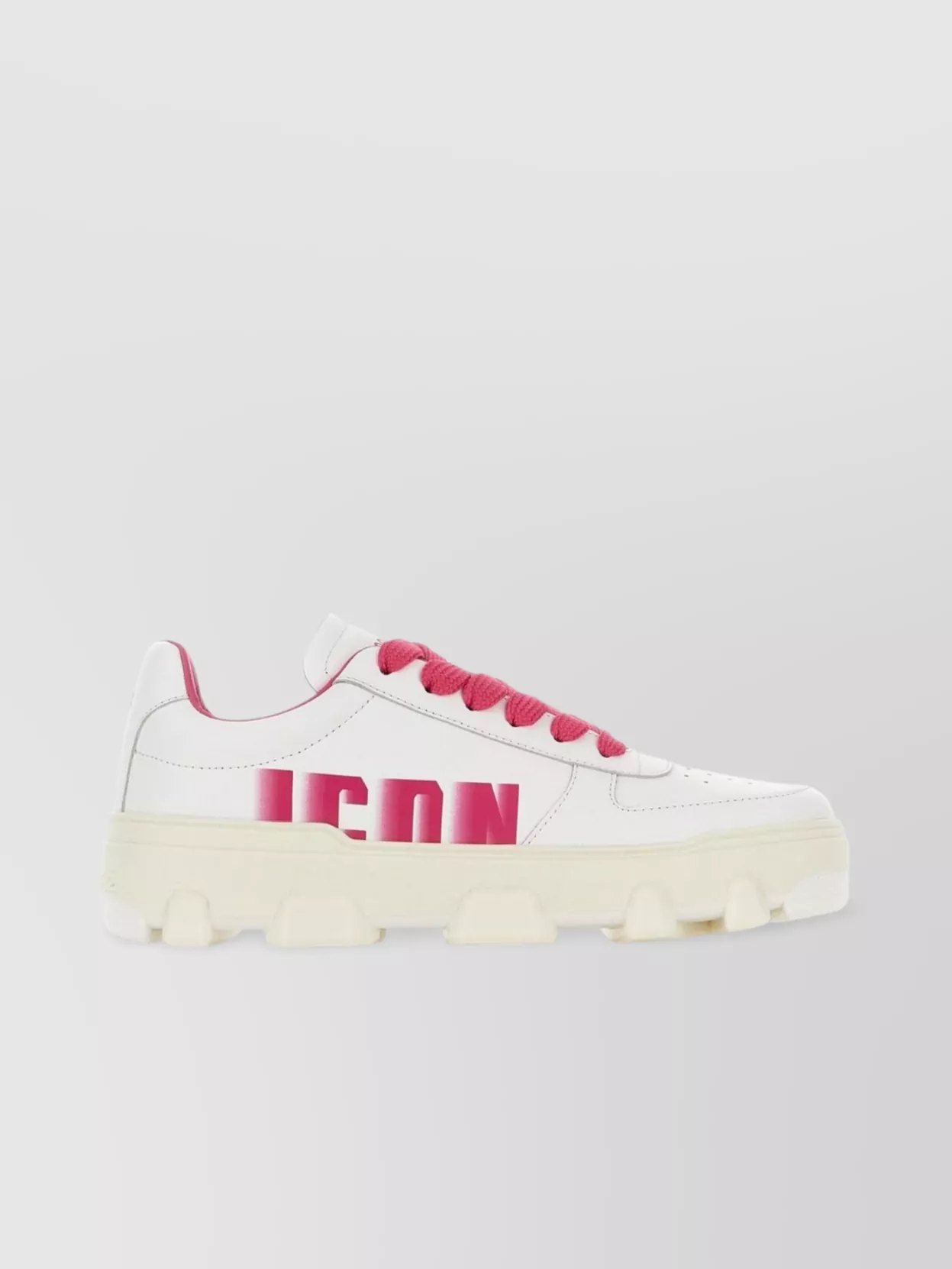 Dsquared2 Leather Sneakers With Molded Sole And Perforated Toe