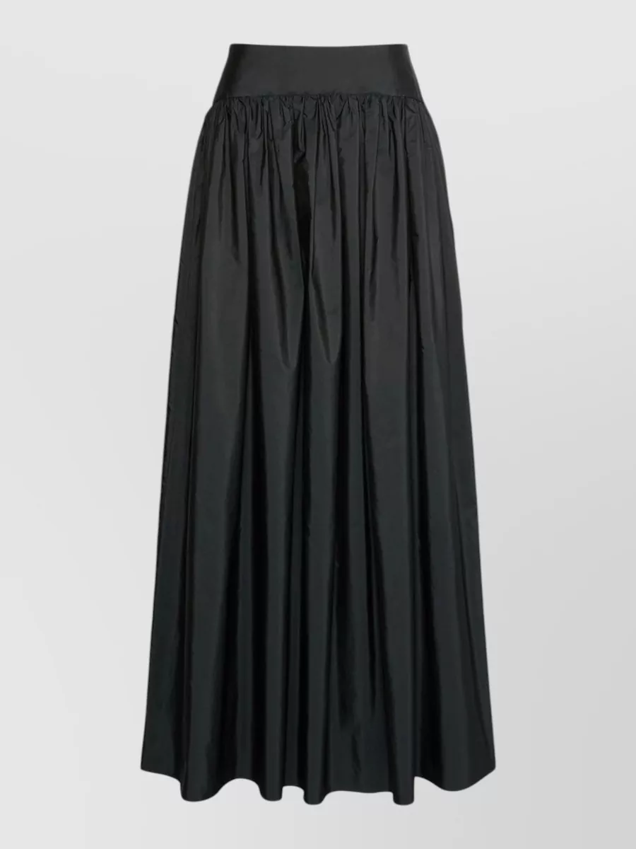 S Max Mara Silk-Blend Gathered Maxi Skirt