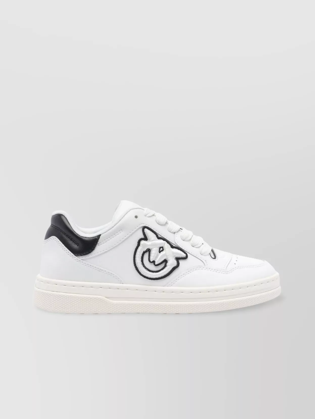 Shop Pinko Low Top Leather Sneakers With Contrast Heel Tab