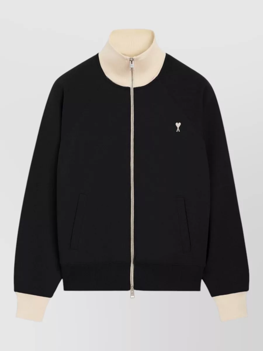 Ami Paris cotton boxy zip sweatshirt