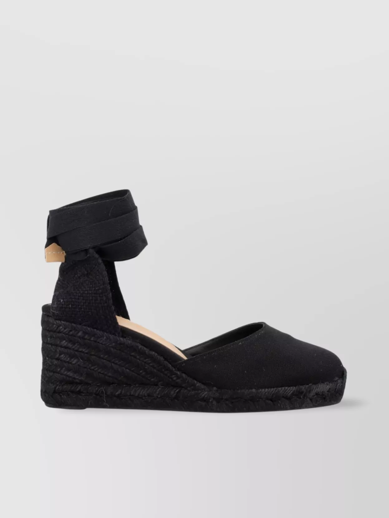 Castaner Cotton Lace-Up Wedge Espadrilles