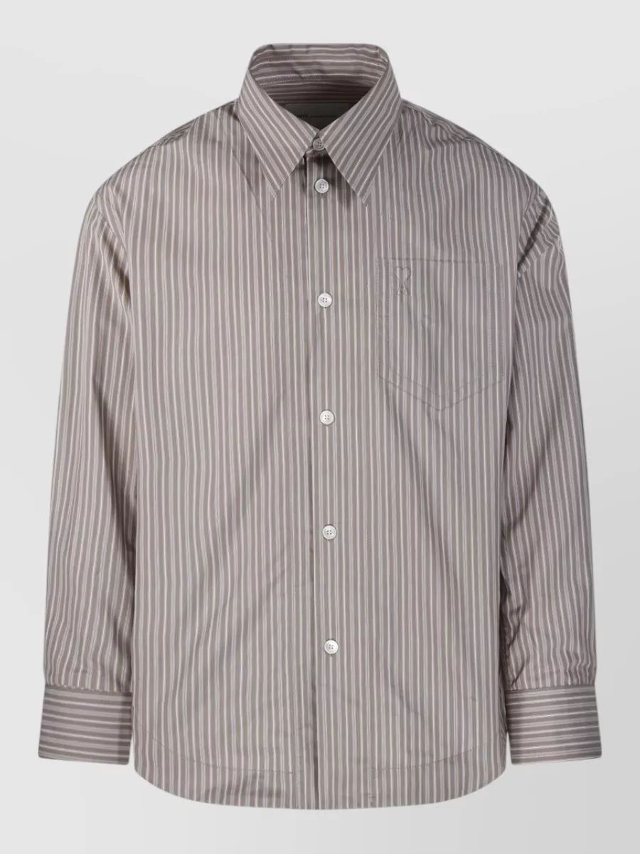 Ami Paris cotton wide long-sleeve shirt