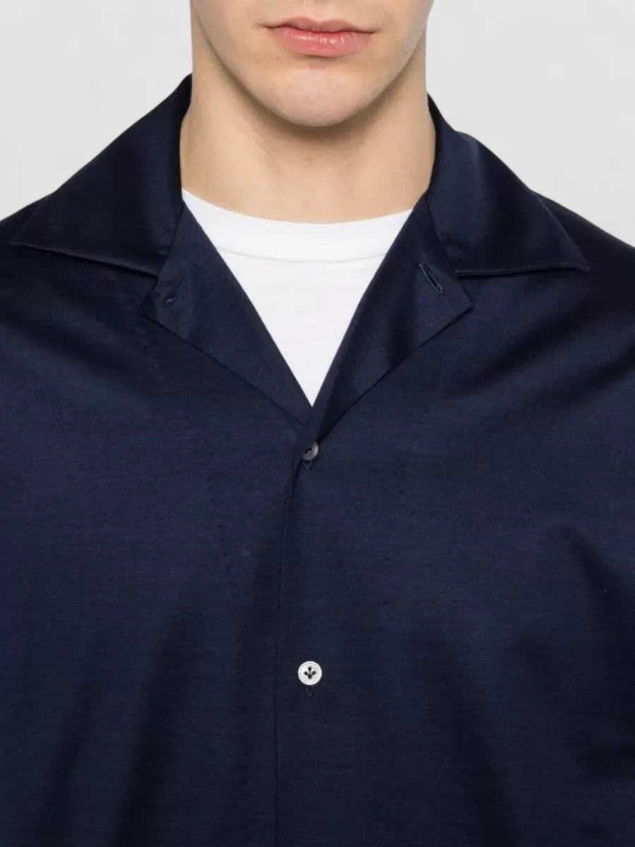 Lardini Men Jersey Shirt Spread Collar Cuffs