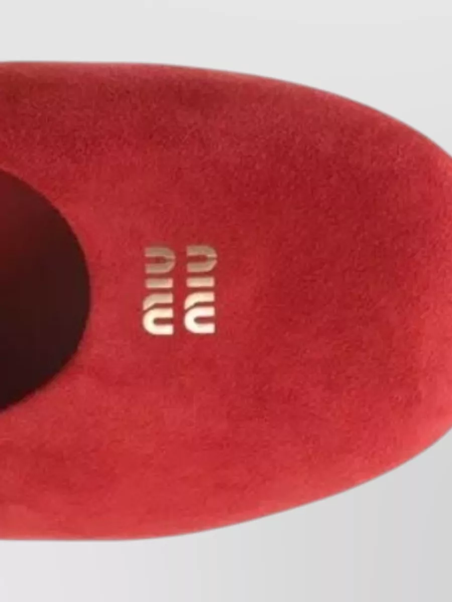 Miu Miu Suede Ballet Flats Elastic Trim Design