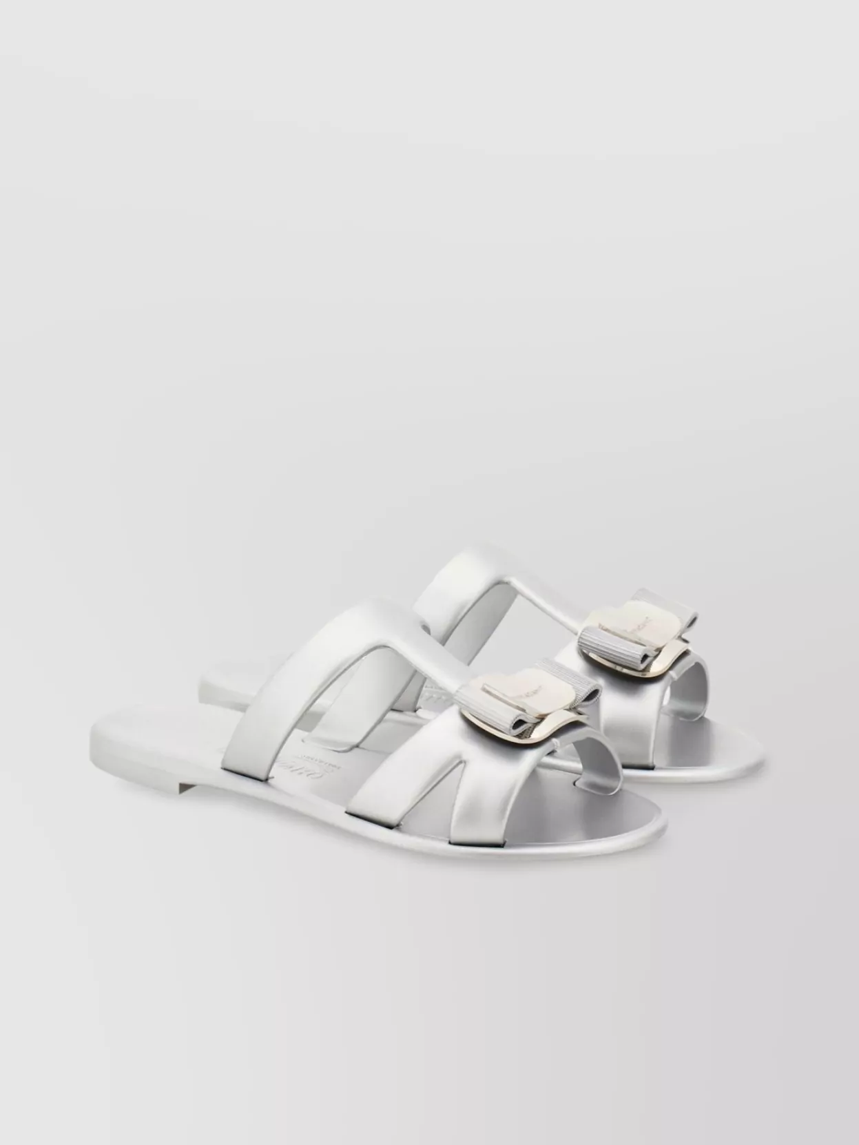 Ferragamo Slide Sandals Gold Plate