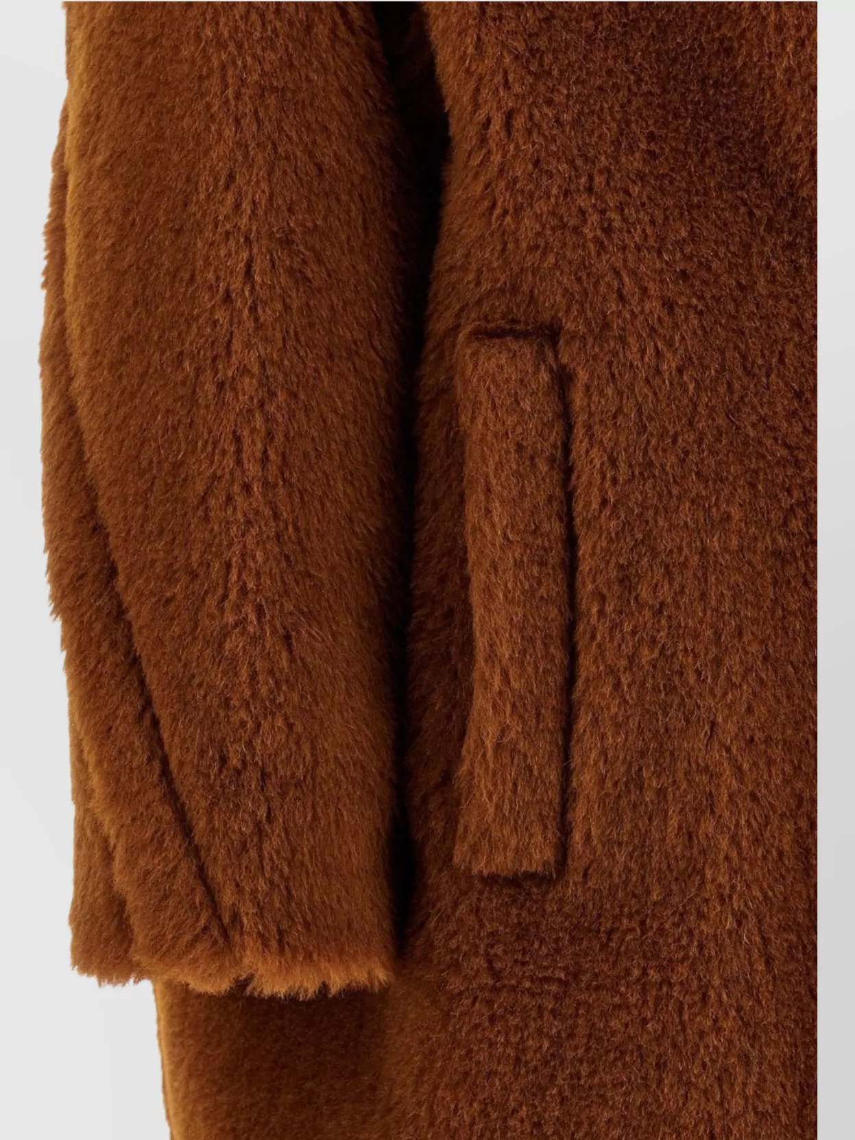 Max Mara Teddy Bear Icon Longline Faux Fur Coat
