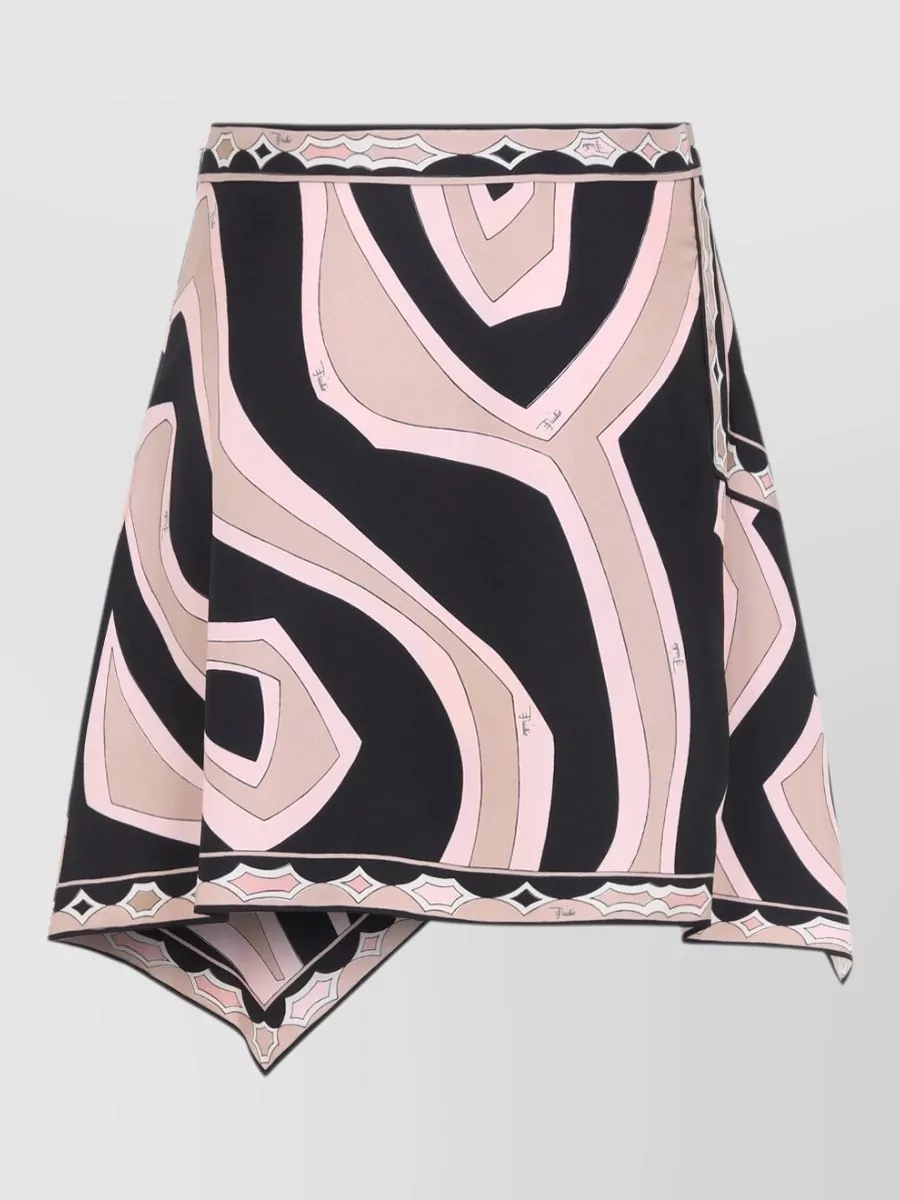 Pucci Silk Printed Asymmetric Mini Skirt