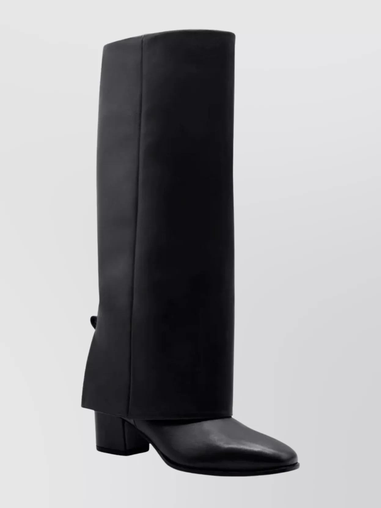 Gia Borghini Knee Length Block Heel Gaiter Boot In Black