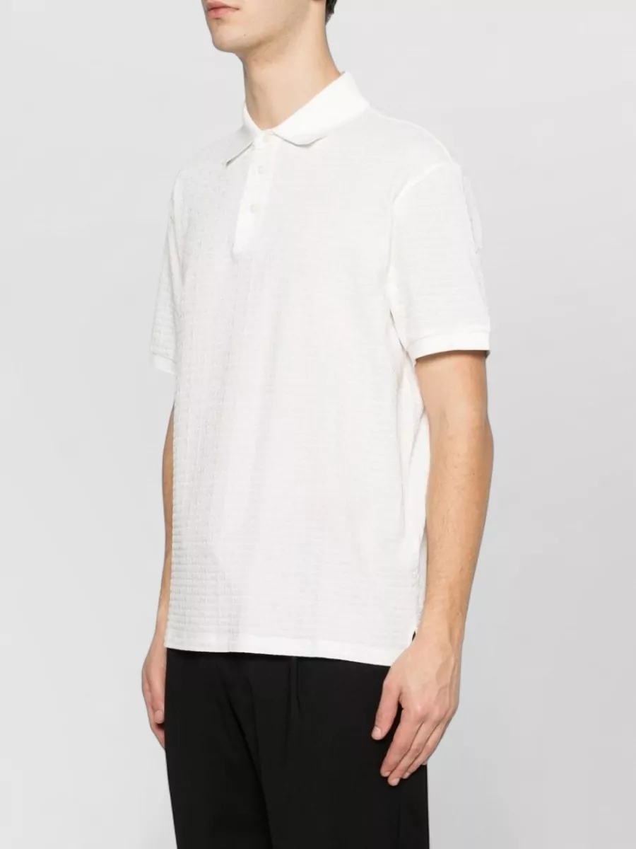 Emporio Armani Cotton Textured Short-Sleeve Polo Shirt