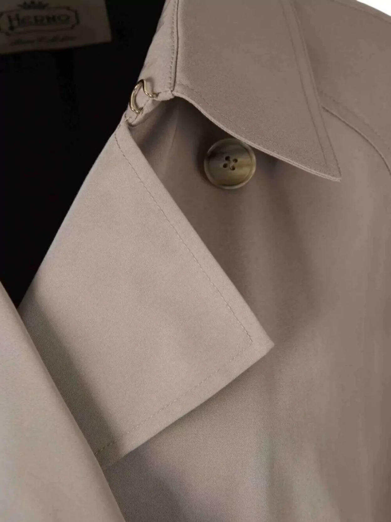 Herno Waterproof Cotton Gabardine Poncho With Button Detailing