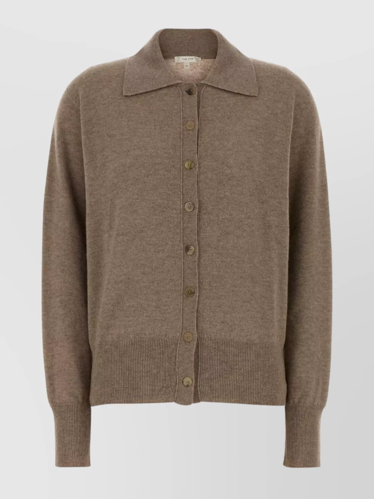 The Row Lillia Cashmere Cardigan Collared Design In Brown