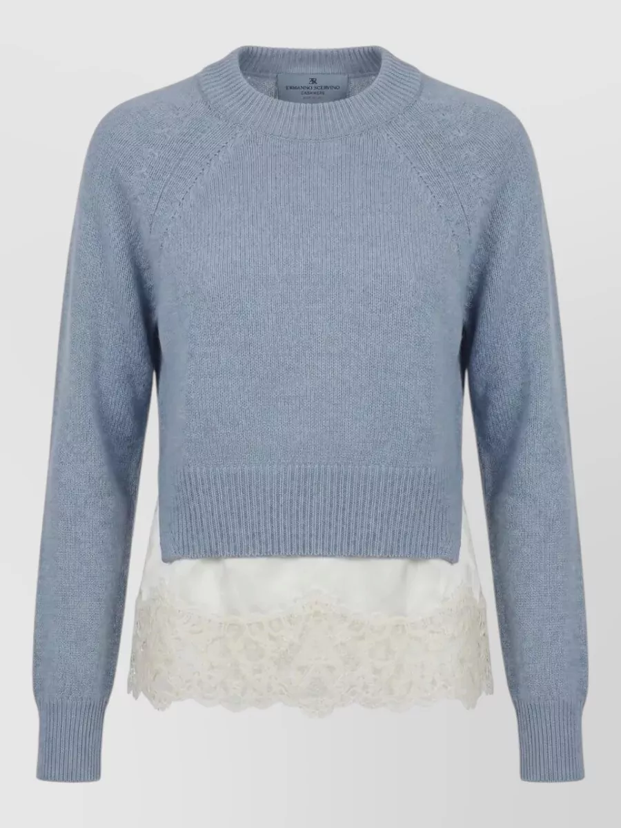Ermanno Scervino Silk-wool knit sweatshirt