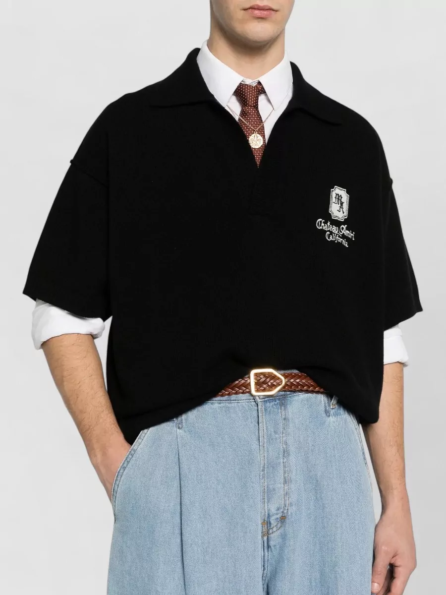 Amiri Ma Chateau Short-Sleeve Knit Polo Shirt