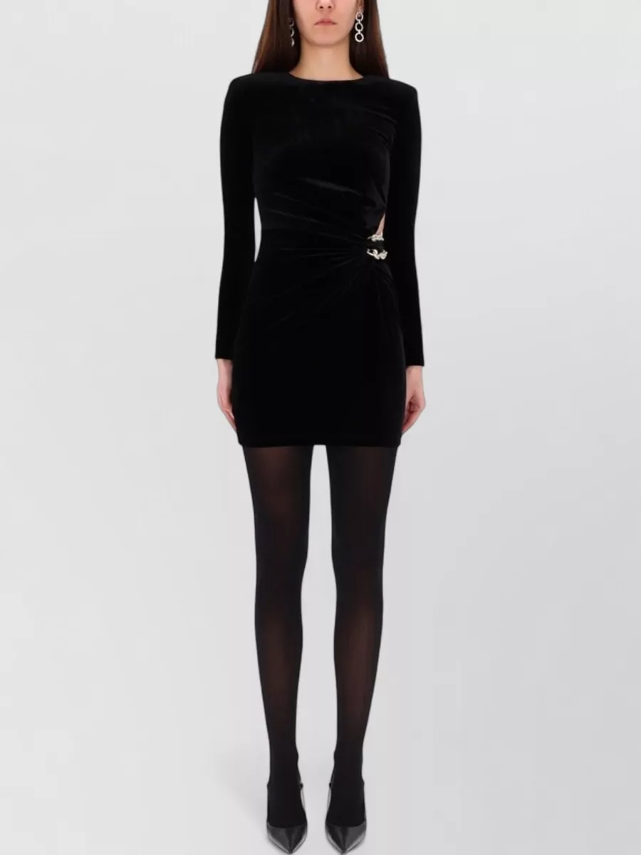 Self-Portrait velvet cutout crystal-embellished mini dress