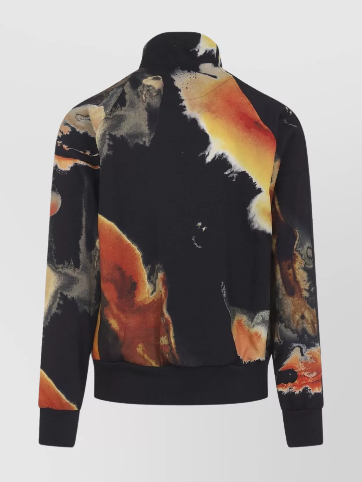Y-3 Abstract Print Long Sleeve High Collar Jacket In Black