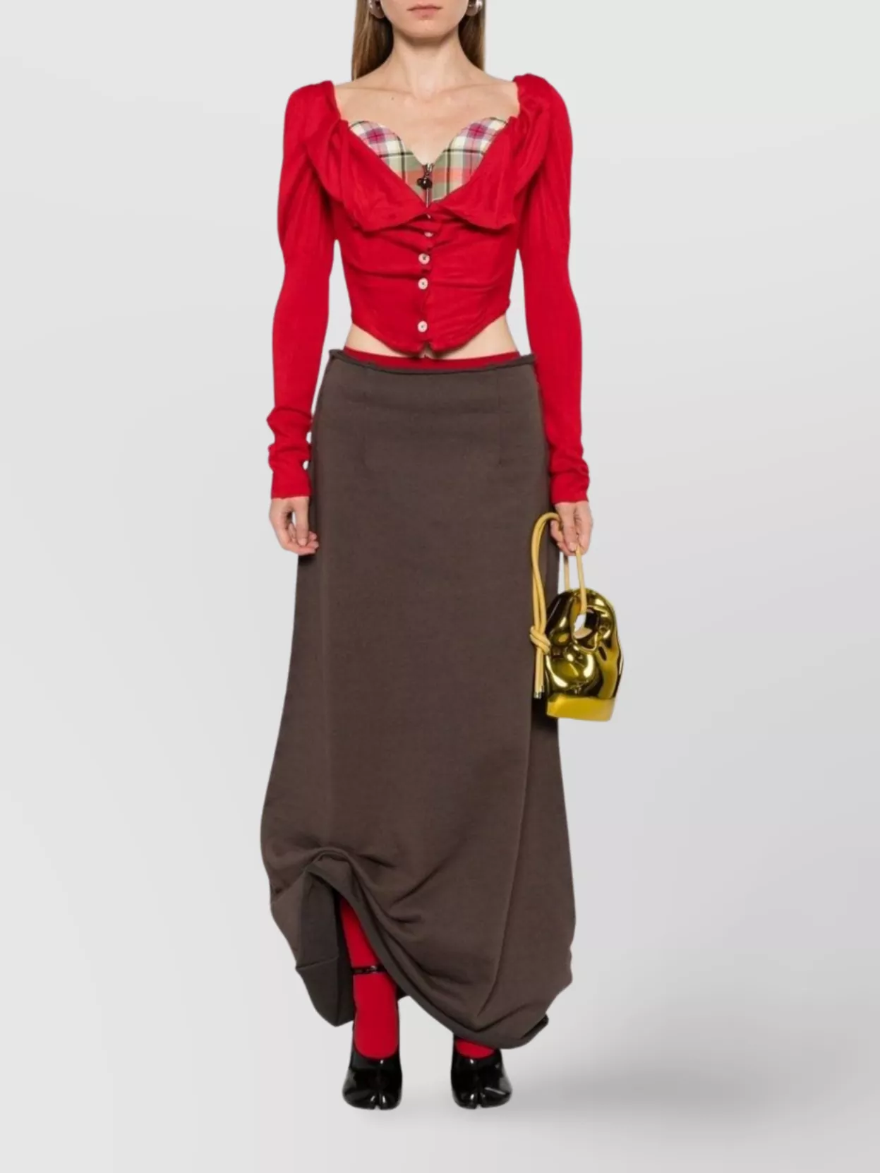 Vivienne Westwood Wool Corset Top Puff Sleeves