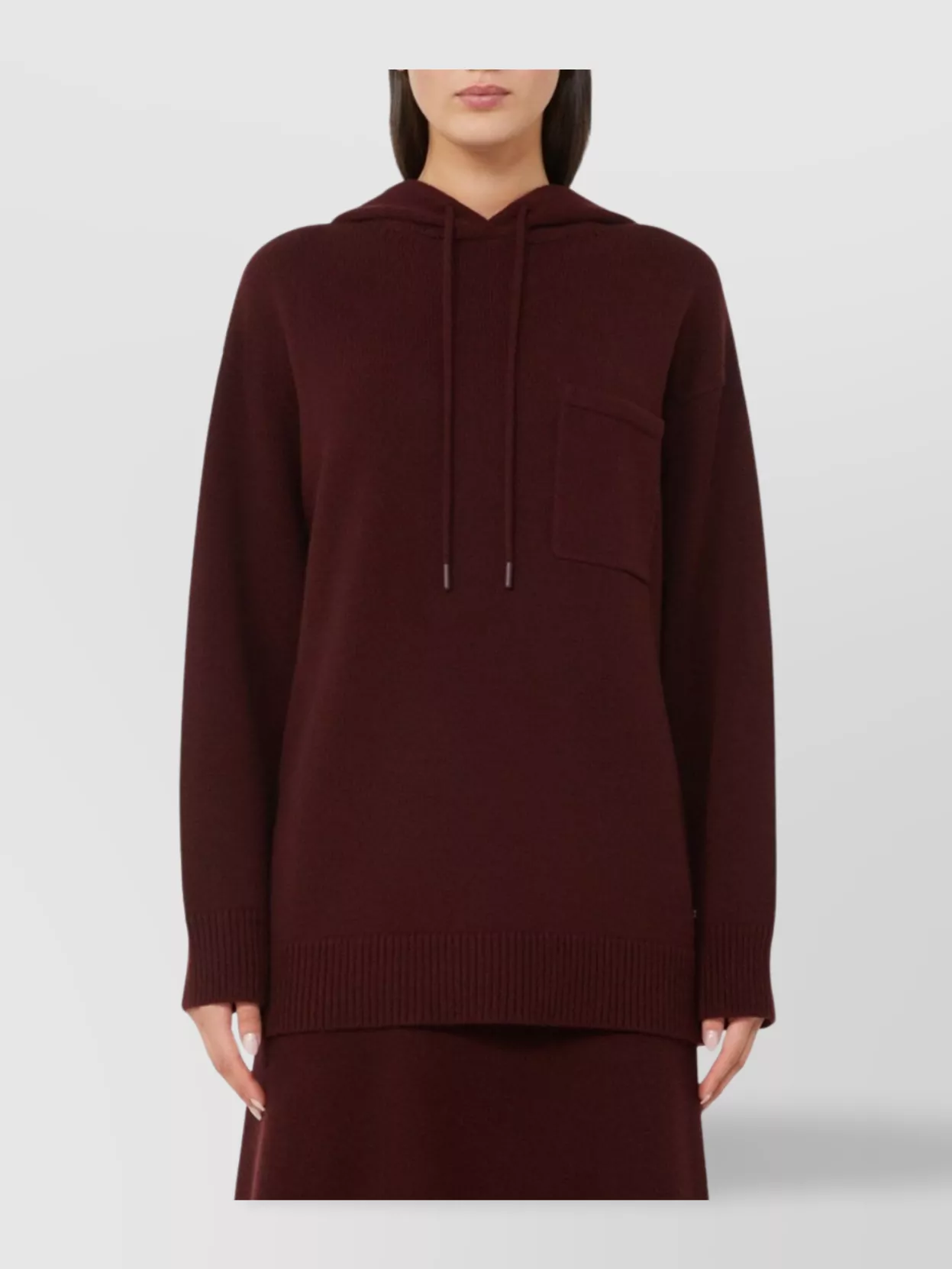 Max Mara Drawstring Hoodie Applique Pocket
