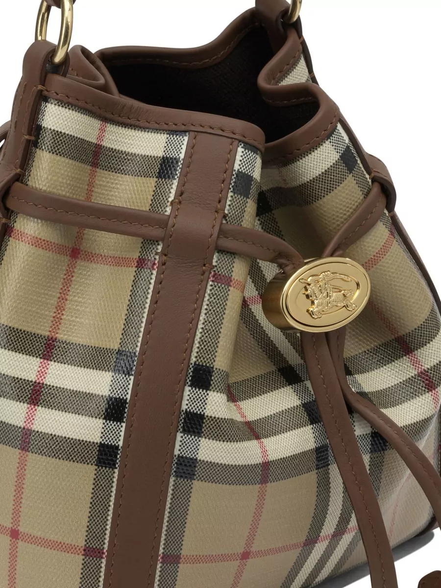 Burberry Check Small Canvas Bucket Bag