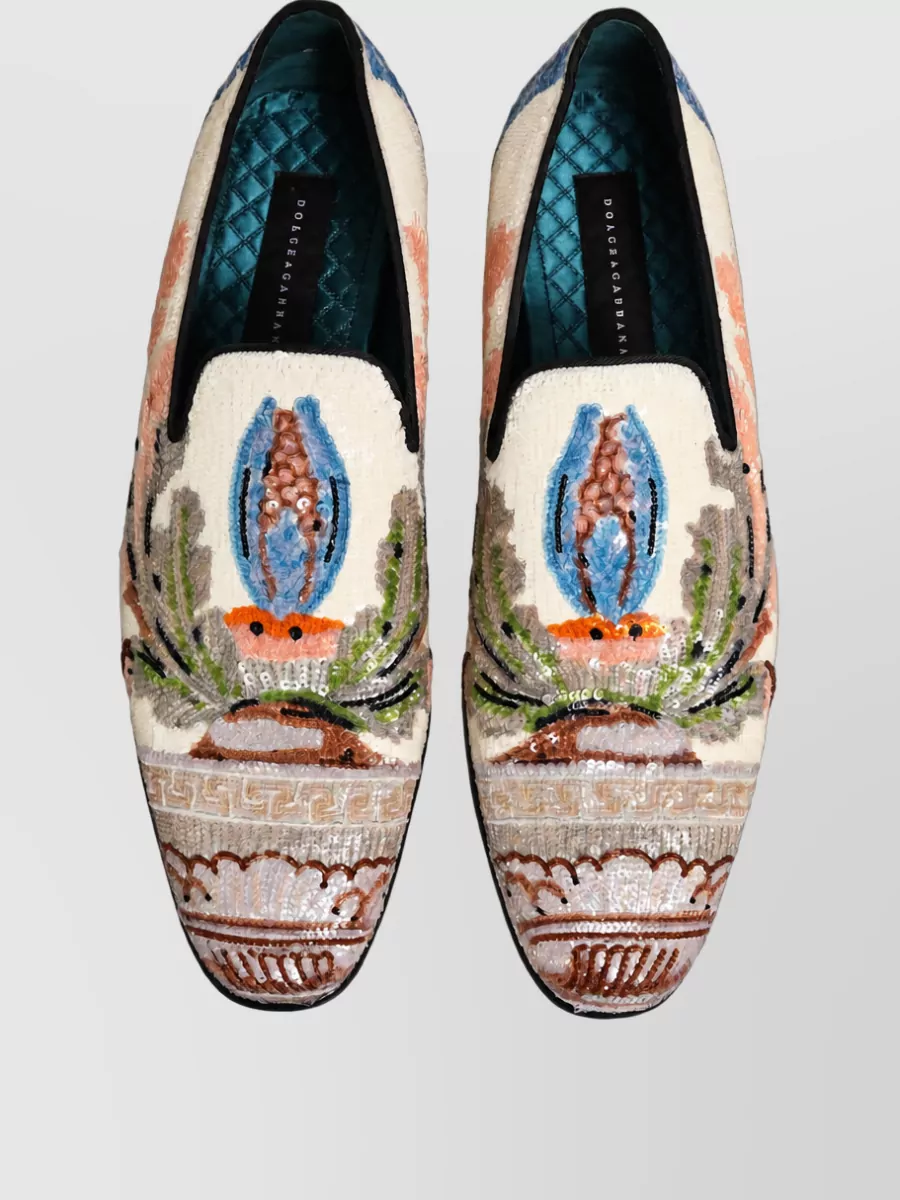Dolce&Gabbana Sequin Embroidered Slippers