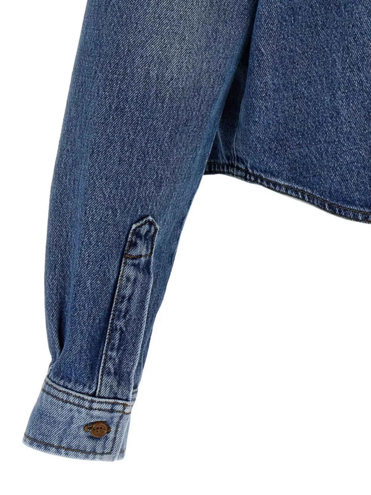 Shop Philosophy Denim Shirt With Chest Pockets And Contrast Panel