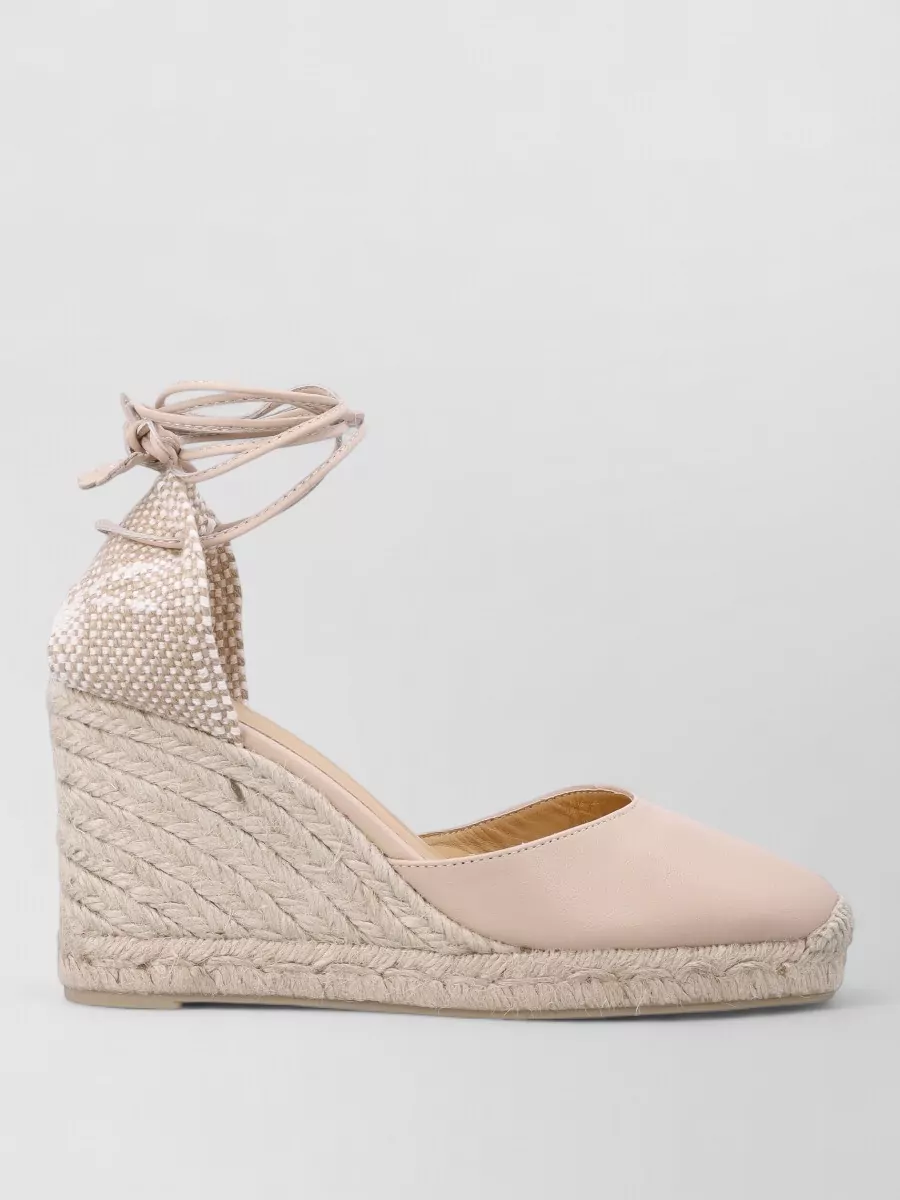 Castaner Lace Up Espadrille Wedge Round Toe Shoe