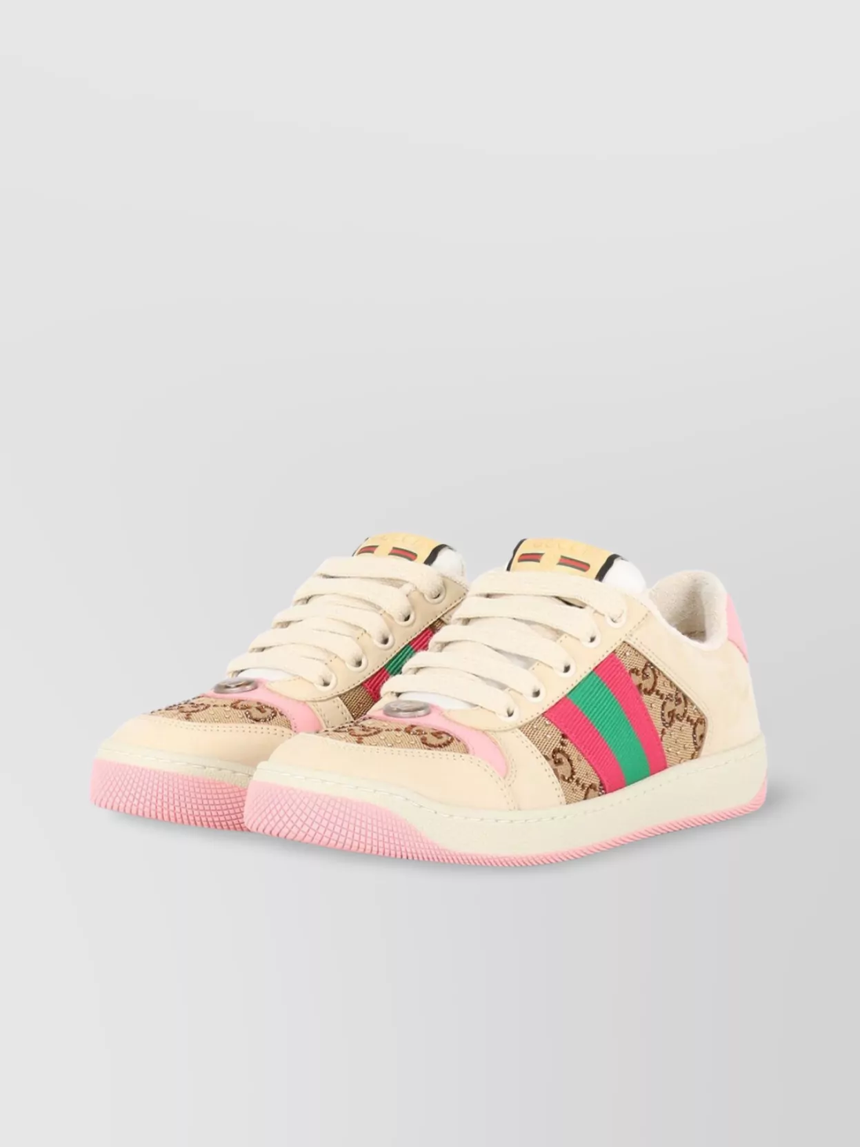 Gucci Gg Supreme Fabric Sneakers With Web Motif