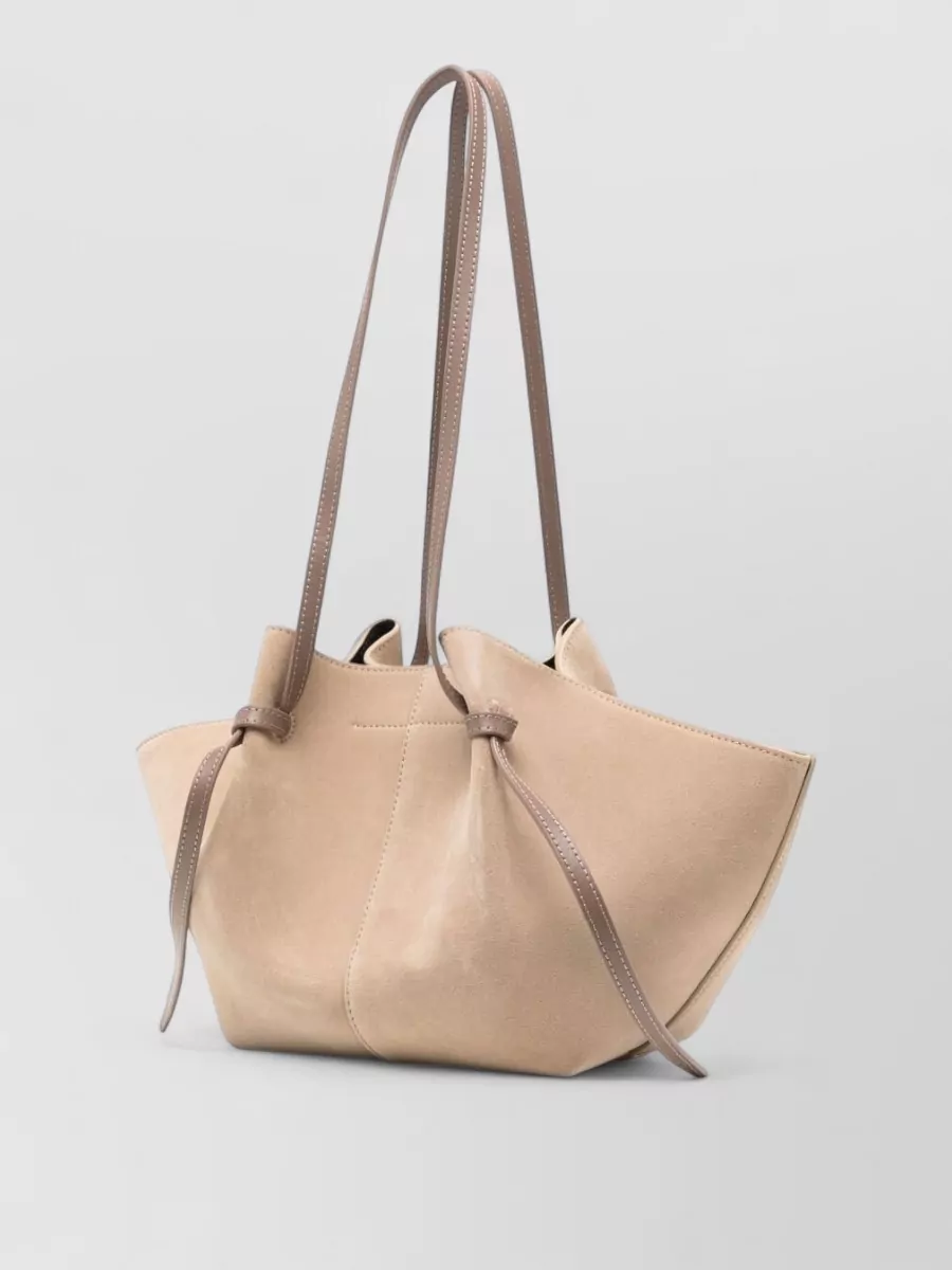Yuzefi Suede Shoulder Bag Knotted Strap Design
