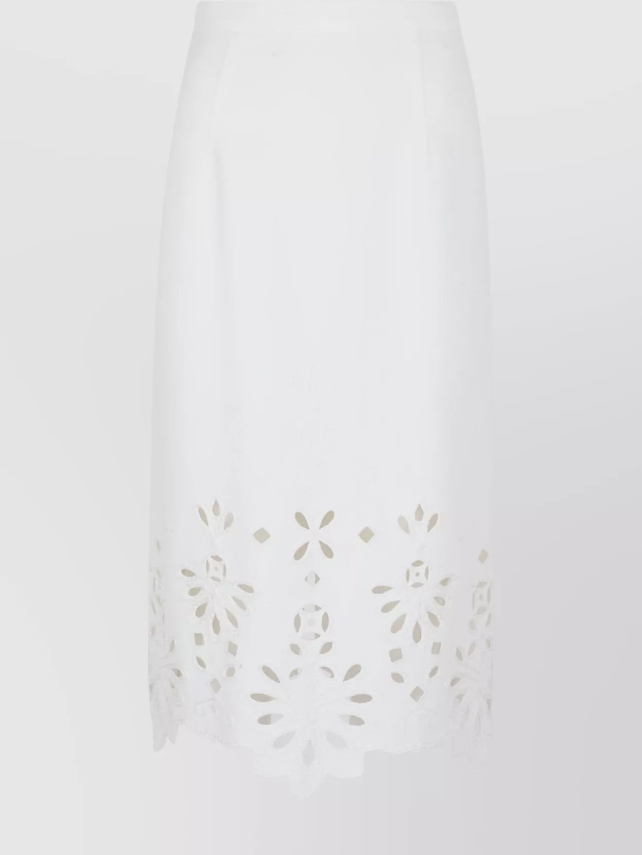Ermanno Scervino Flared Silhouette Laser-Cut Hem Midi Skirt