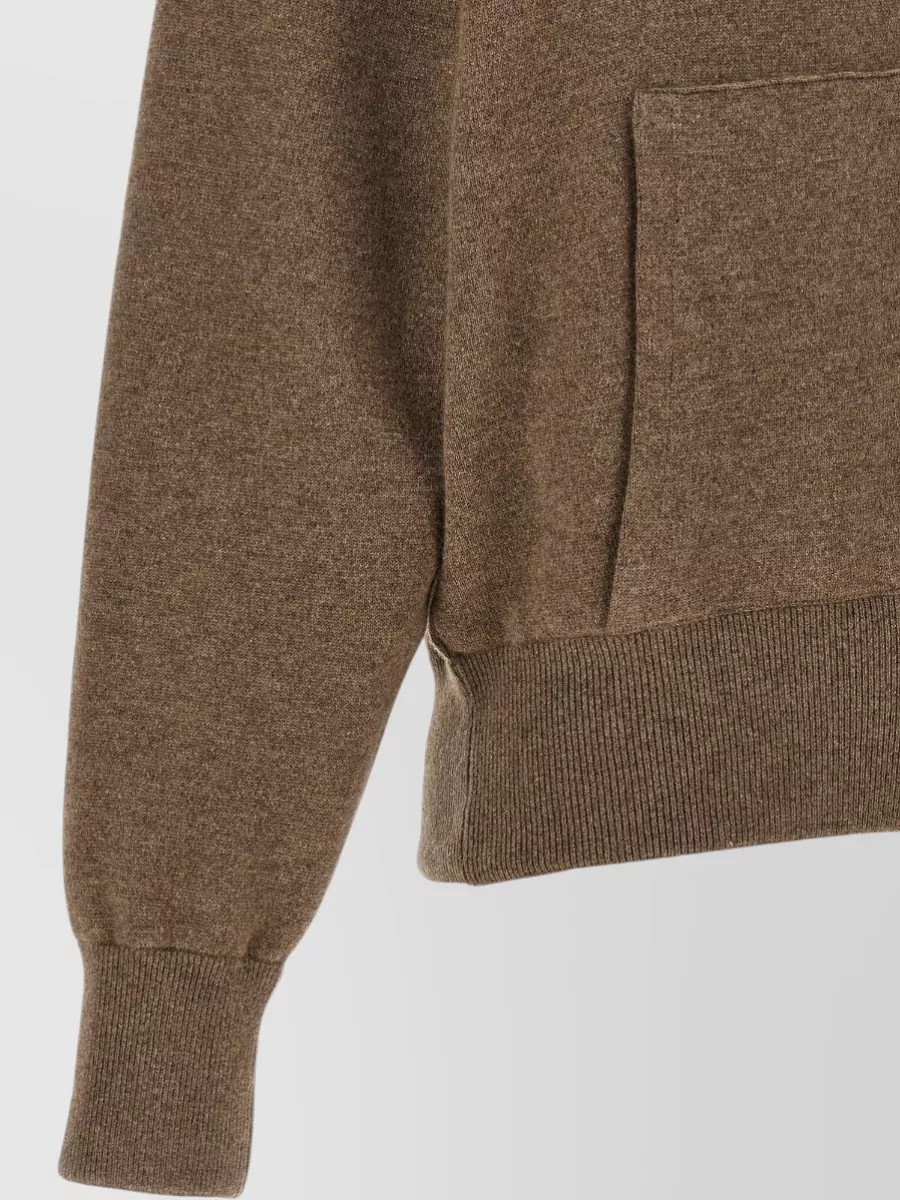 Agnona Cashmere Wool Silk Hooded Zip Sweater