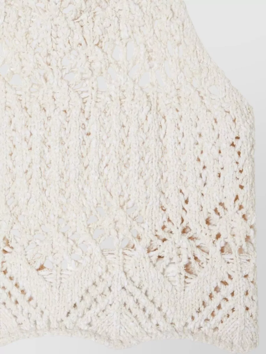 Alanui Crochet Halterneck Cotton Top Open Back