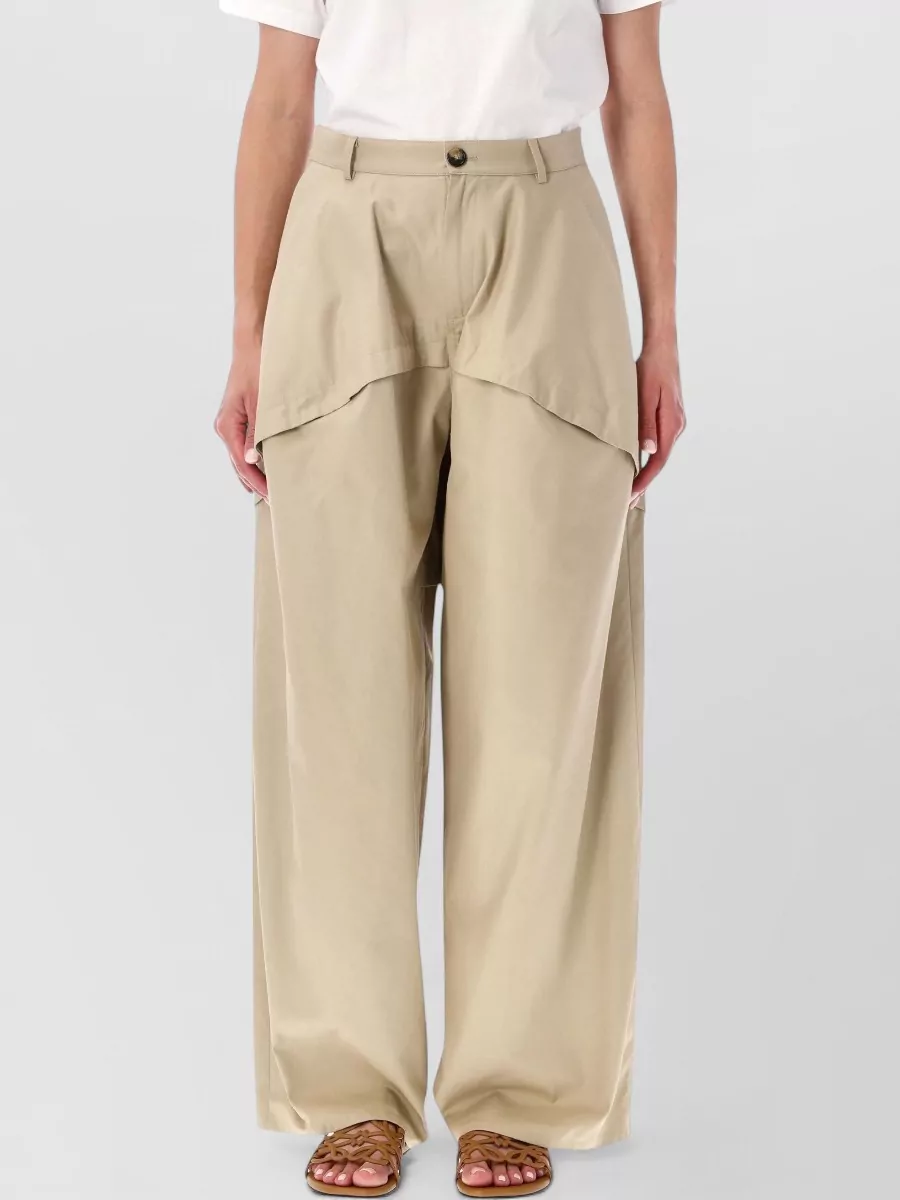 Loewe cotton asymmetric paneled wide-leg trousers