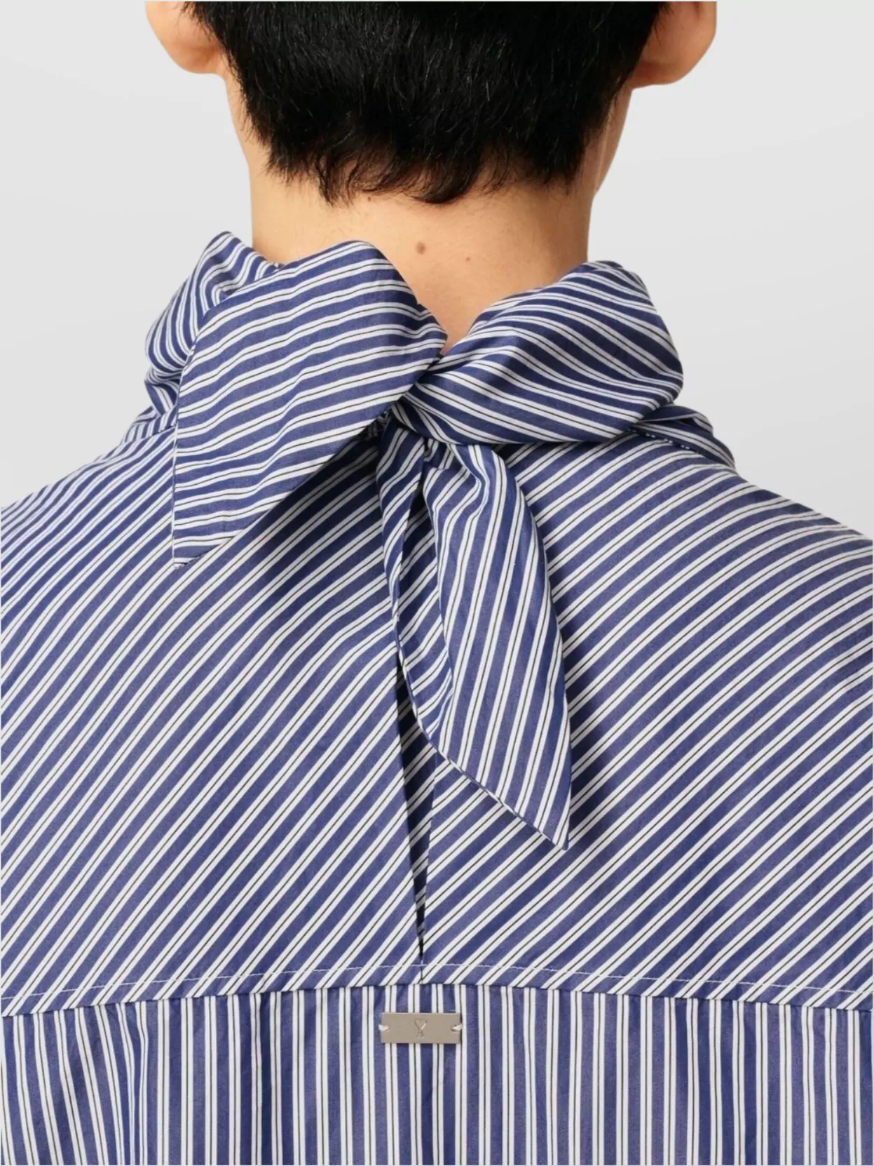 Ami Paris Striped Bandana Collar Cotton Shirt