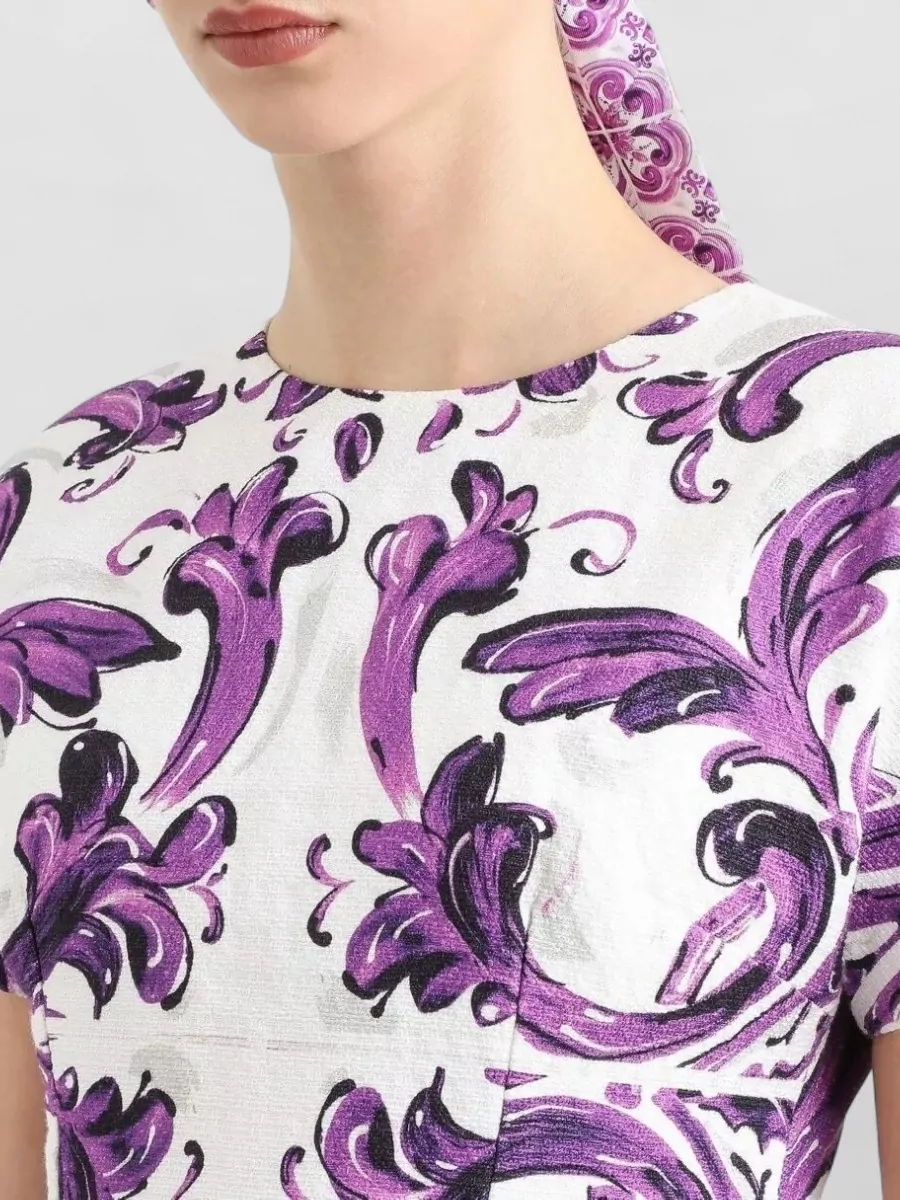 Dolce&Gabbana Short Dress Fitted Waist Floral Pattern