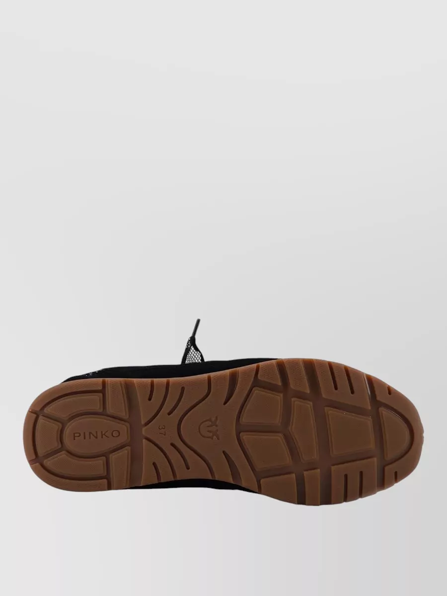 Pinko Low Top Sneakers Contrast Sole Mesh Accents