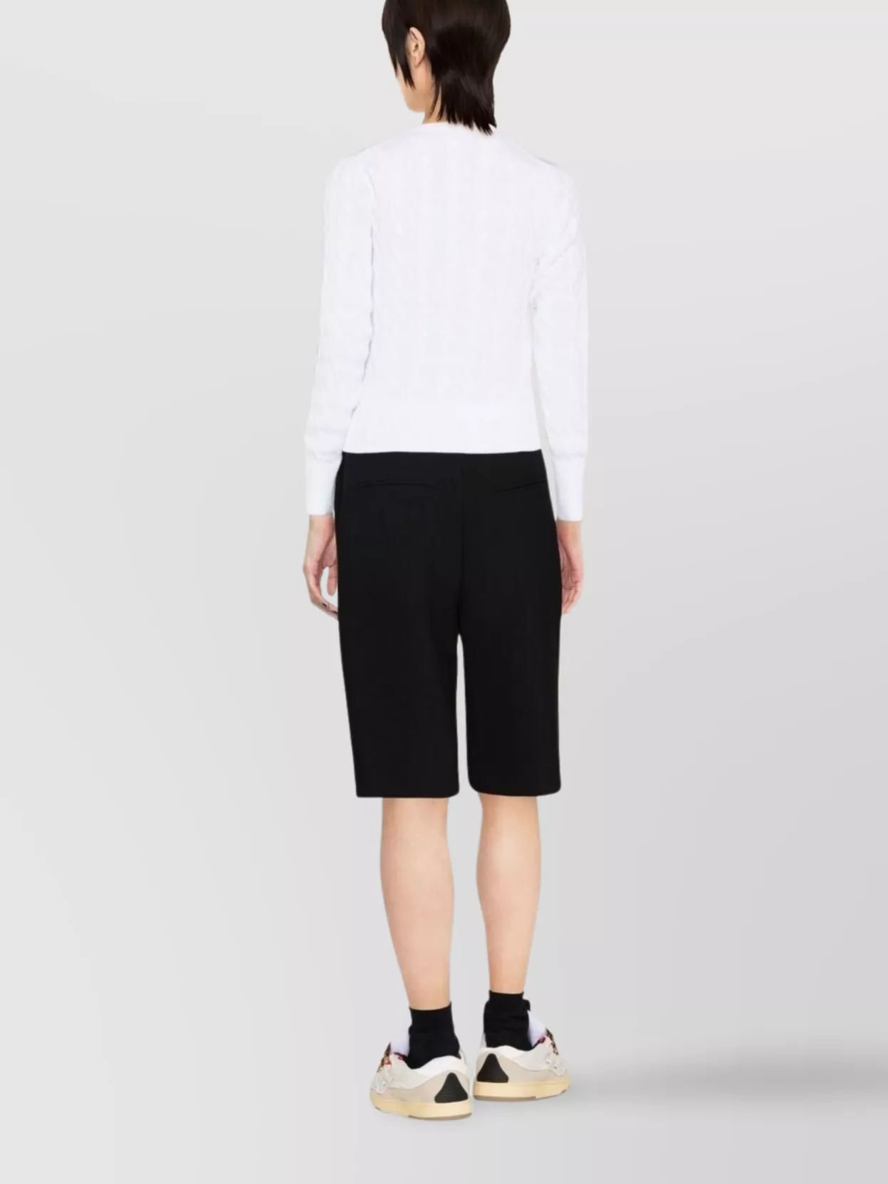 Ralph Lauren Logo Cable Knit Cardigan In White