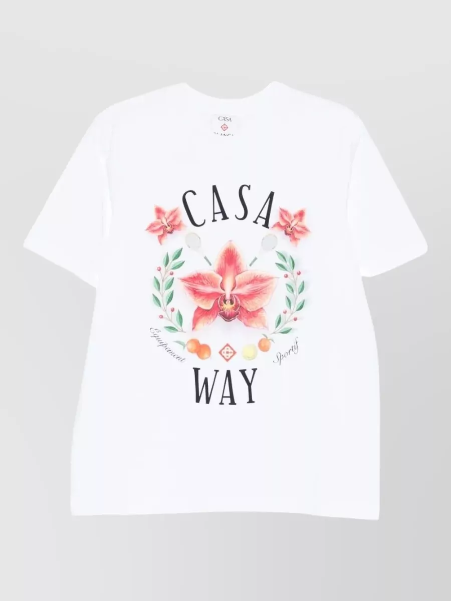 Casablanca Orchid Garden Graphic Relaxed Fit T Shirt