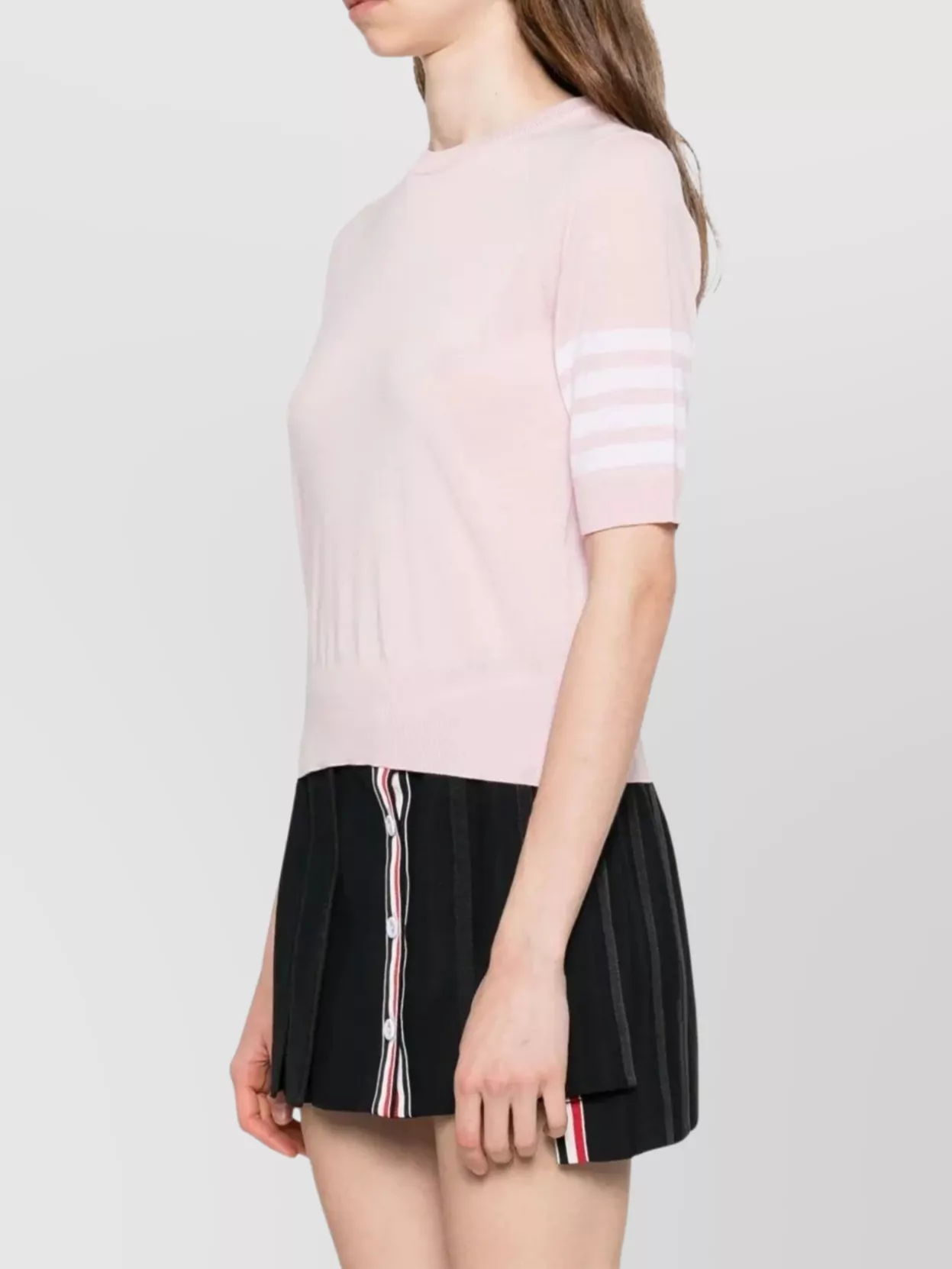 Thom Browne Crew Neck Striped Sleeve Tank Top