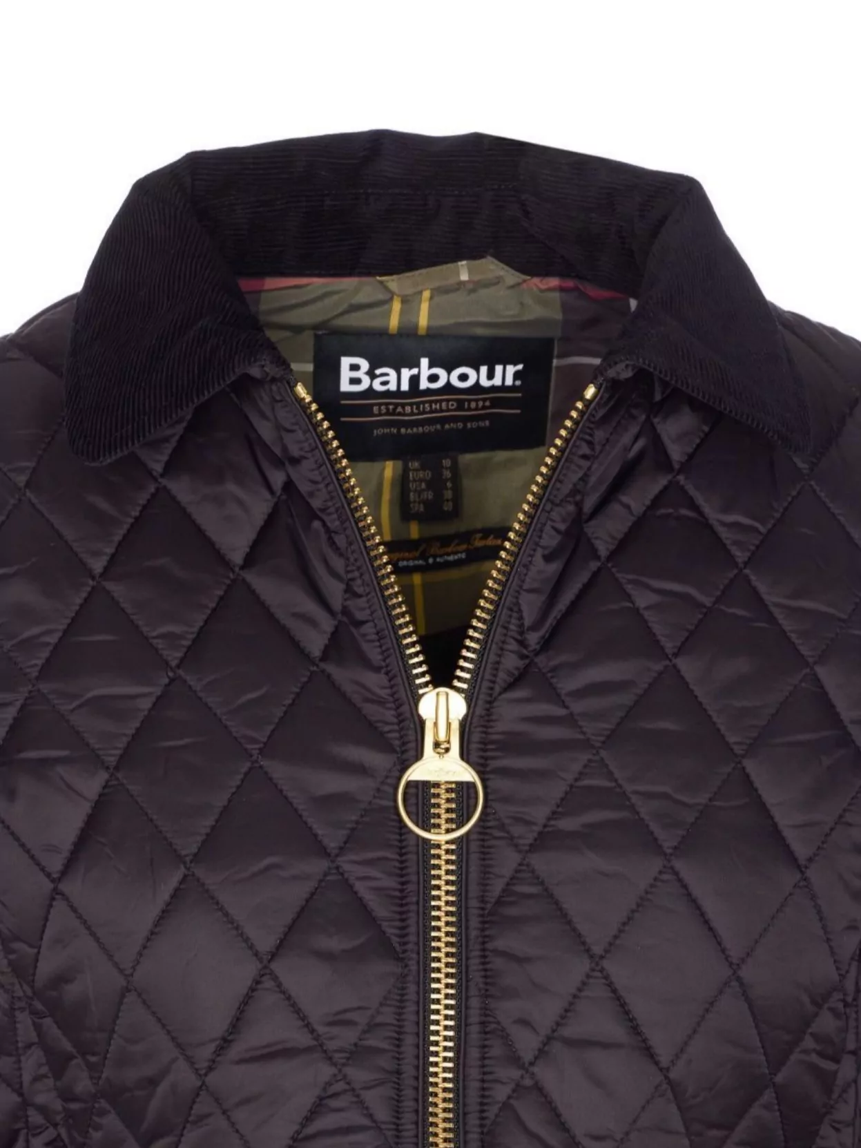 Barbour Quilted Jacket With Long Sleeves And Pockets In Brown