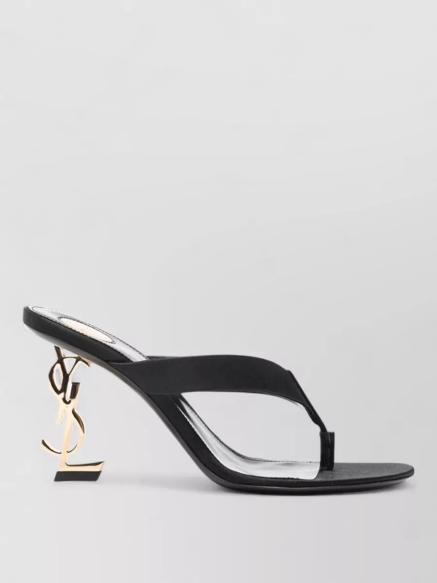 Saint Laurent Satin Thong Sandals Signature Strap Design